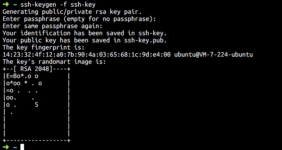 ssh-keygen result